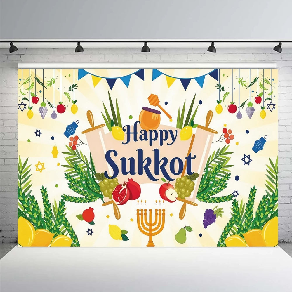 Jewish Collection Festival Rosh Hashanah Hanukkah Party Photo Backdrop