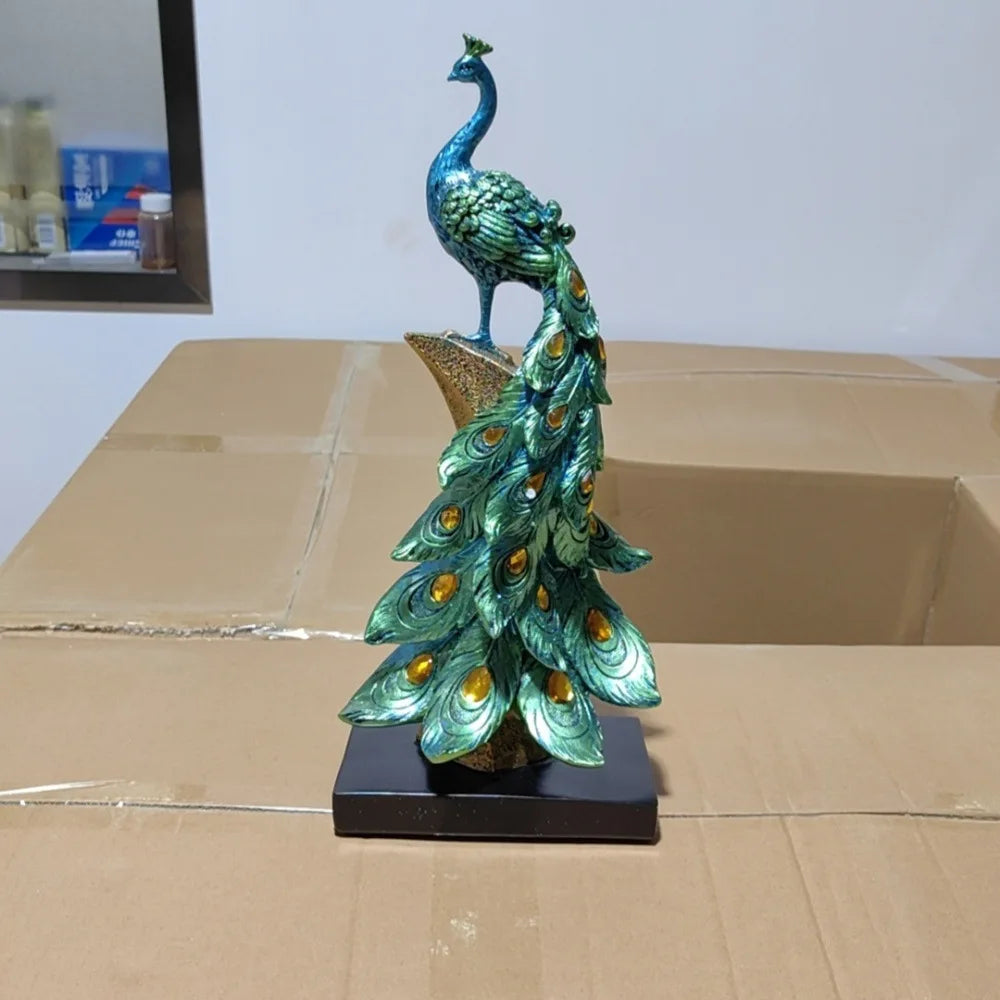 Peacock Decor Statue Sculpture