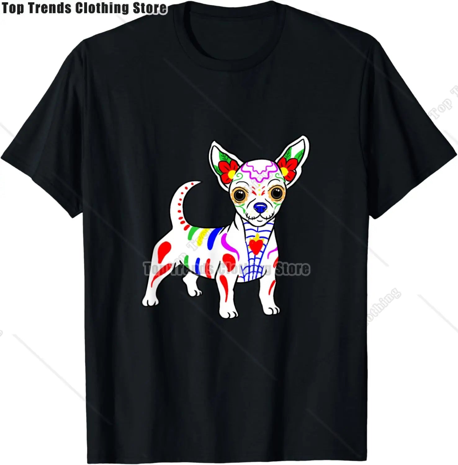 Cute Sugar Skull Cat Dia De Los Muertos Day of The Dead T-Shirt Mexican