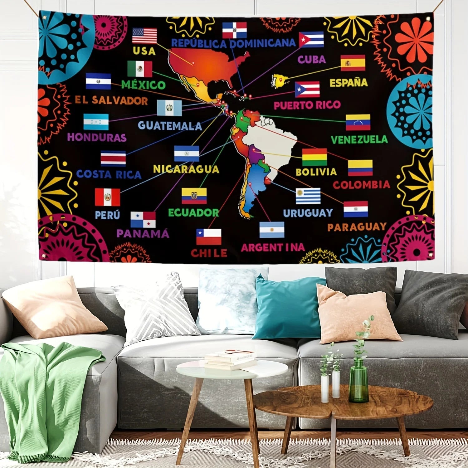2D Flat Hispanic Heritage Month Backdrop Flag