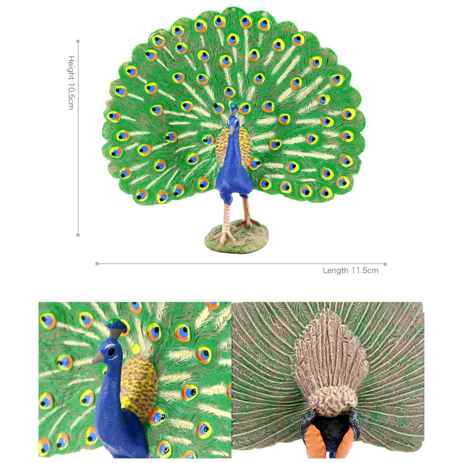 Plastic Farm Life Peacock Toy Figure