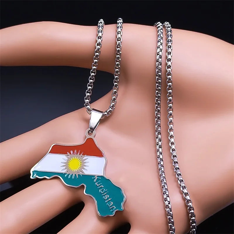 Kurdistan Region Map Necklace