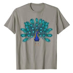Blue Peacock T-Shirt Feathers