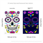 Waterproof Fluorescent Temporary Tattoo Stickers Day of the Dead