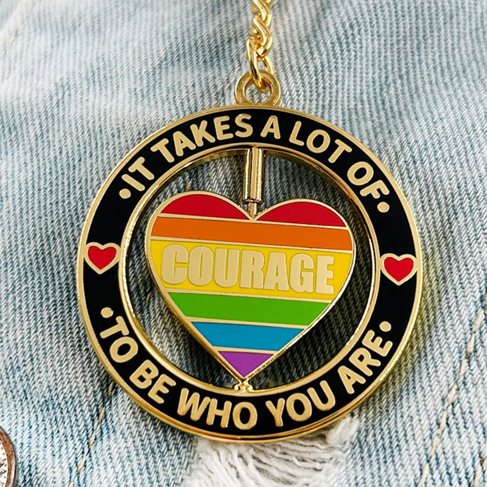 Courage Rotating Keychain Rainbow