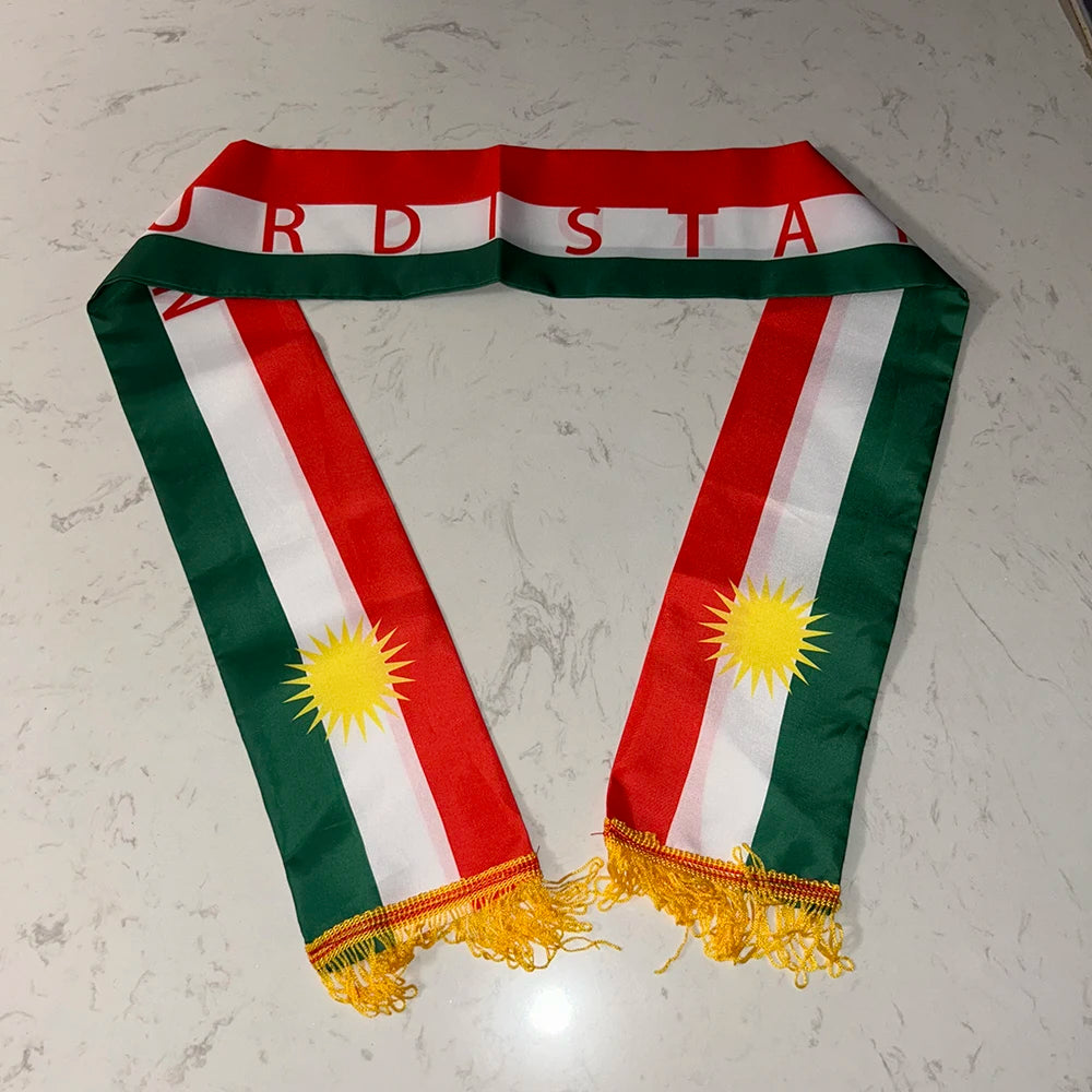Kurdish Scarf 13x140cm Double-sided Printed Kurdistan