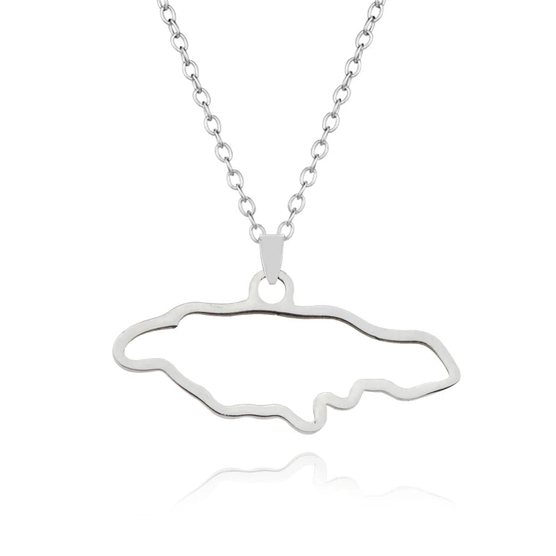 Kurdistan Colorful Map Pendant Necklace