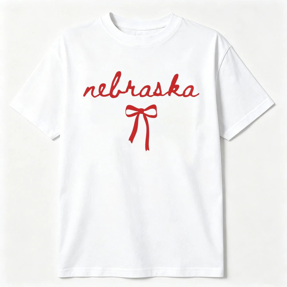Nebraska Bow  T Shirt