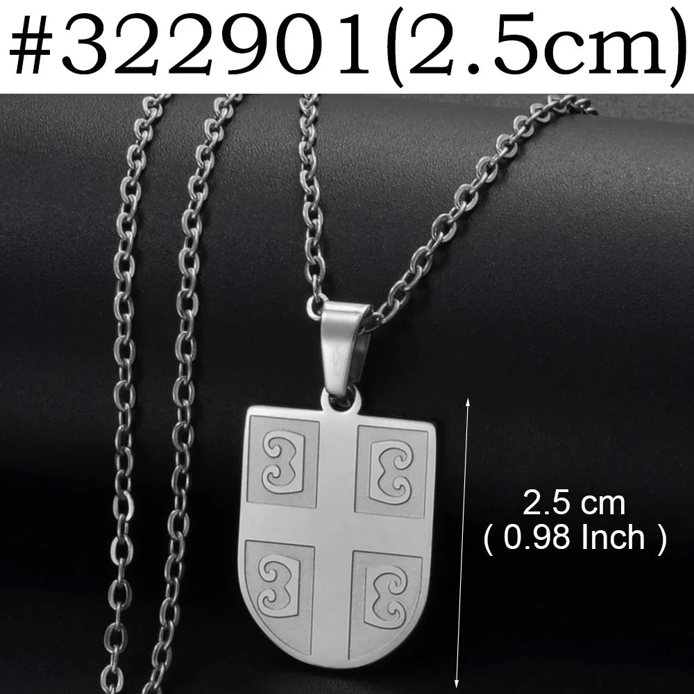 Anniyoc Republika Srbija Map Flag Pendant Necklaces