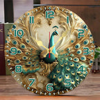 Magnificent Peacock Wooden Wall Clock