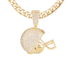 American Football Helmet Pendant Necklace