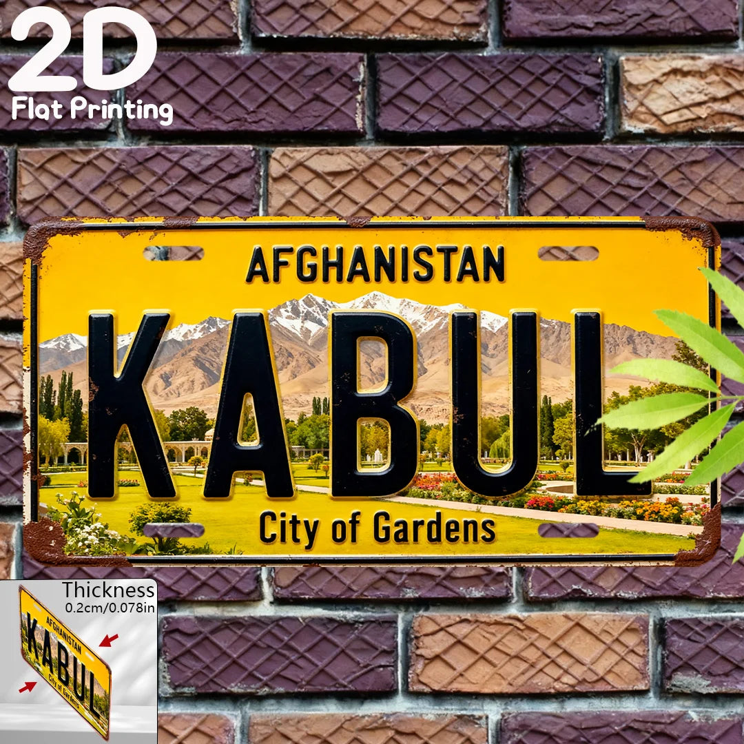 1pc 2D Flat Print Afghanistan Vintage Garden Wall Sign