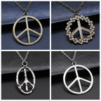 Big Peace Sign Pendant Necklace