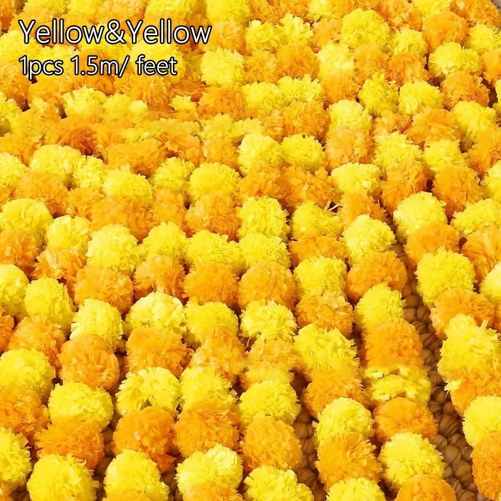 Artificial Marigold Flowers Day of The Dead, and Diwali Home Decor