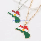Kurdistan Country Map Flag necklace or keychain
