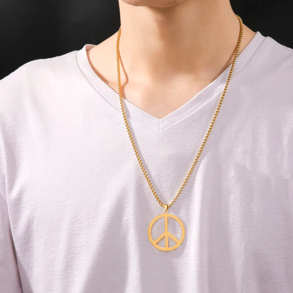 Hippie Style Peace Sign Necklace