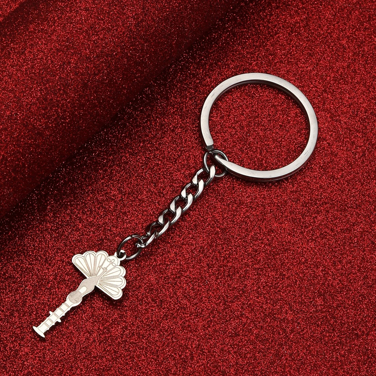 Stainless Steel Yezidi Peacock & Lalish Keychain