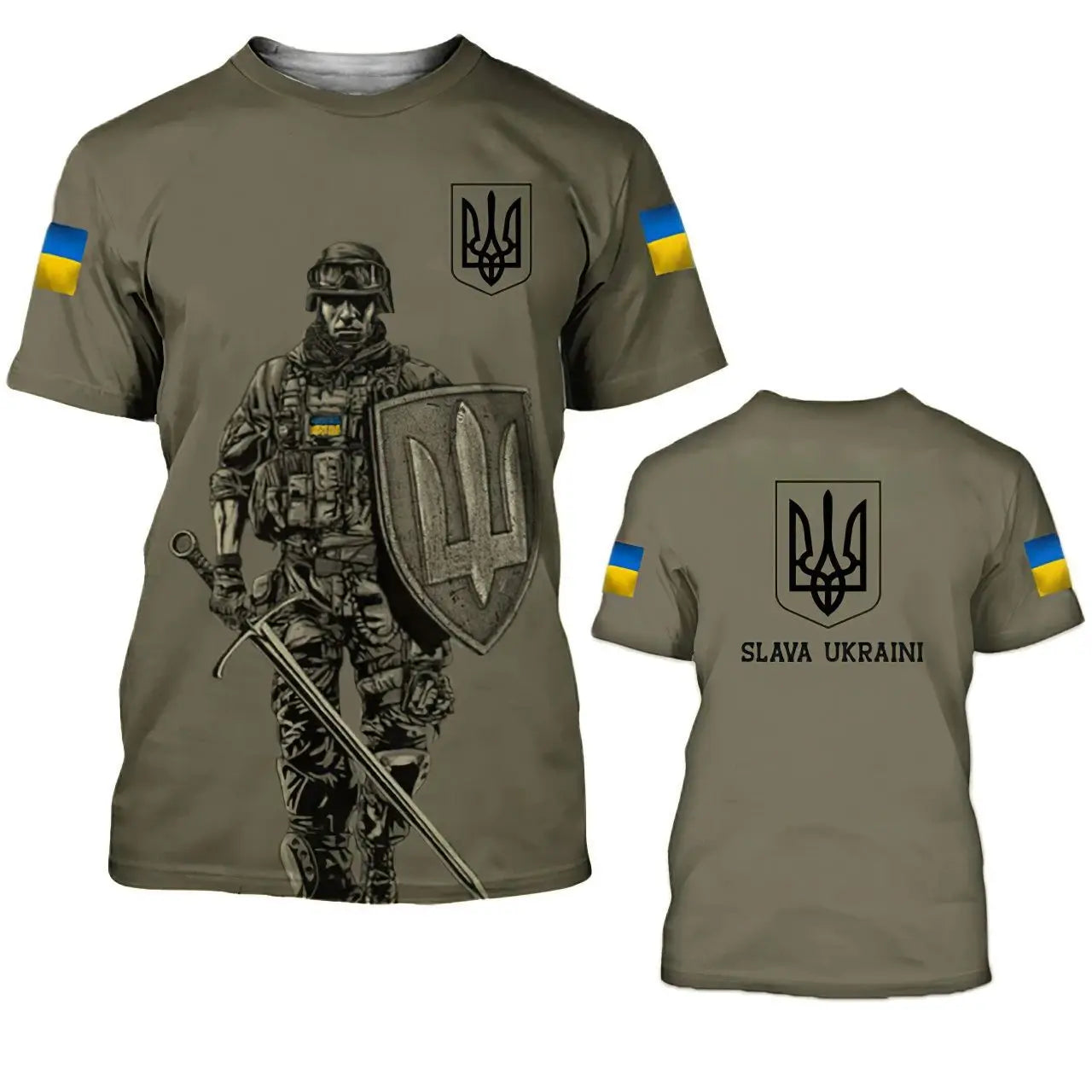 Ukraine Flag Camo Printed 3D