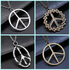 Big Peace Sign Pendant Necklace