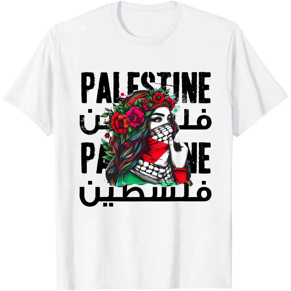 Palestinian T-Shirt Casual Cotton