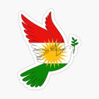 Kurdistan Map National Flag and Emblem Sticker
