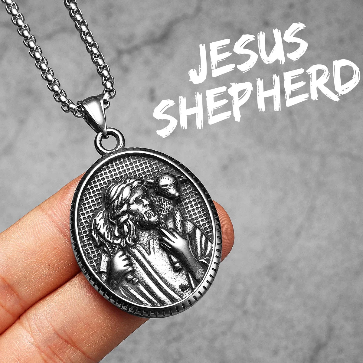 Jesus Heart Cross Necklaces Pendant Chain