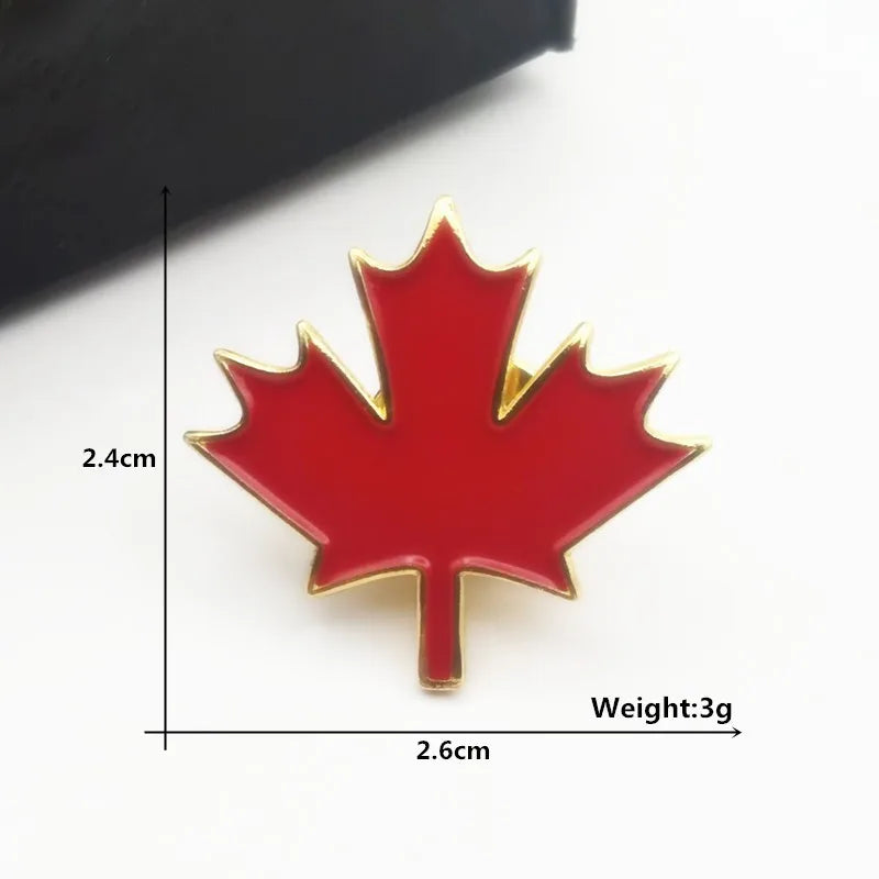 5pcs Enamel Red Maple Brooch Pins