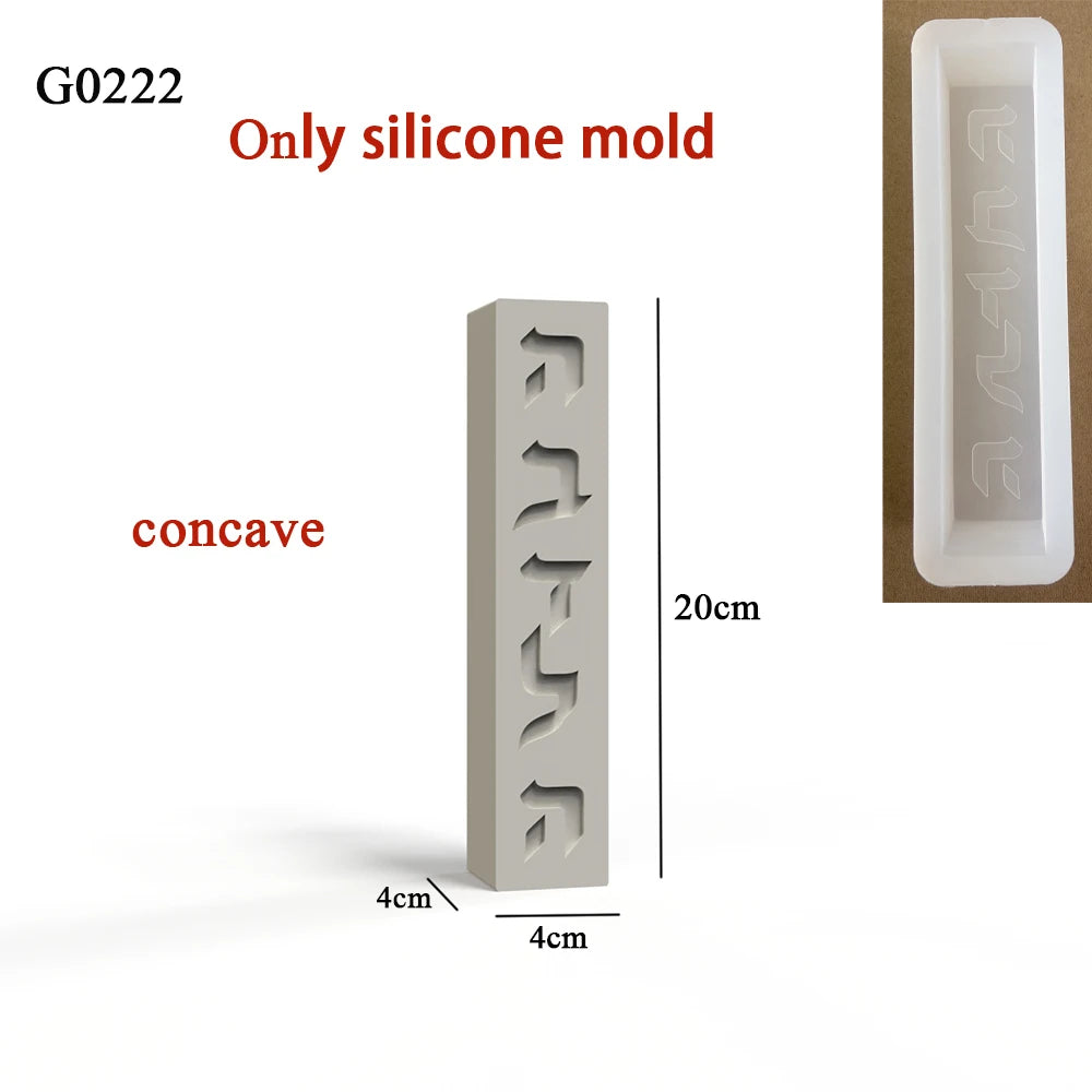 Silicone Candle Mold Hebrew Letters