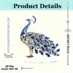 1Pcs Quality 2D Crystal Peacock
