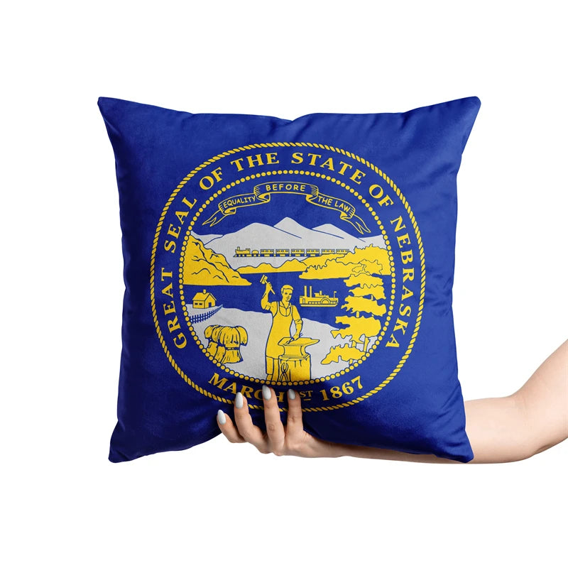 Nebraska Square Throw Pillow