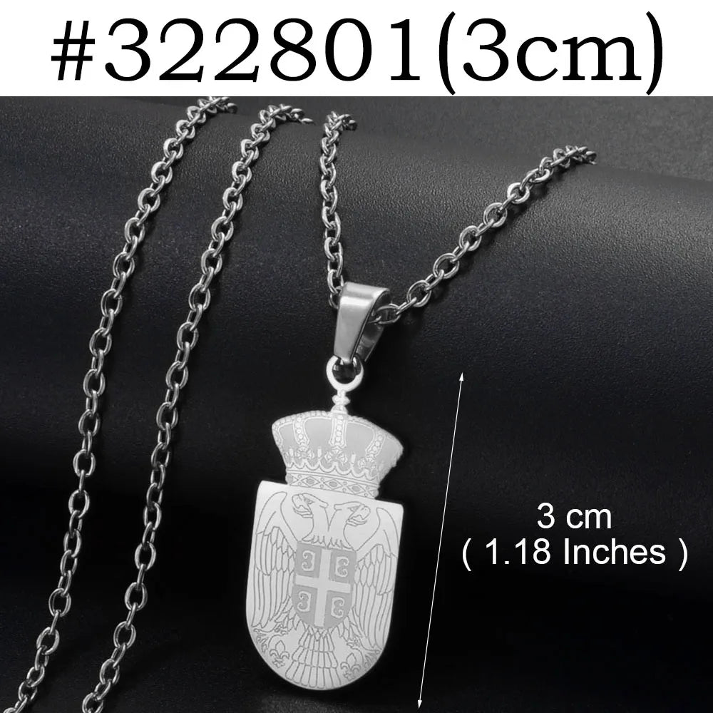 Anniyoc Republika Srbija Map Flag Pendant Necklaces