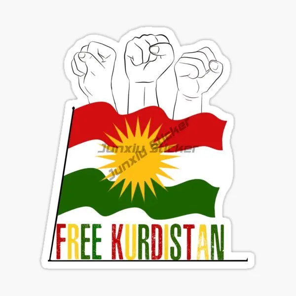 Kurdistan Map National Flag and Emblem Sticker