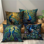 Vintage Oil Painting Peacock Throw Pillow Sofa Cover