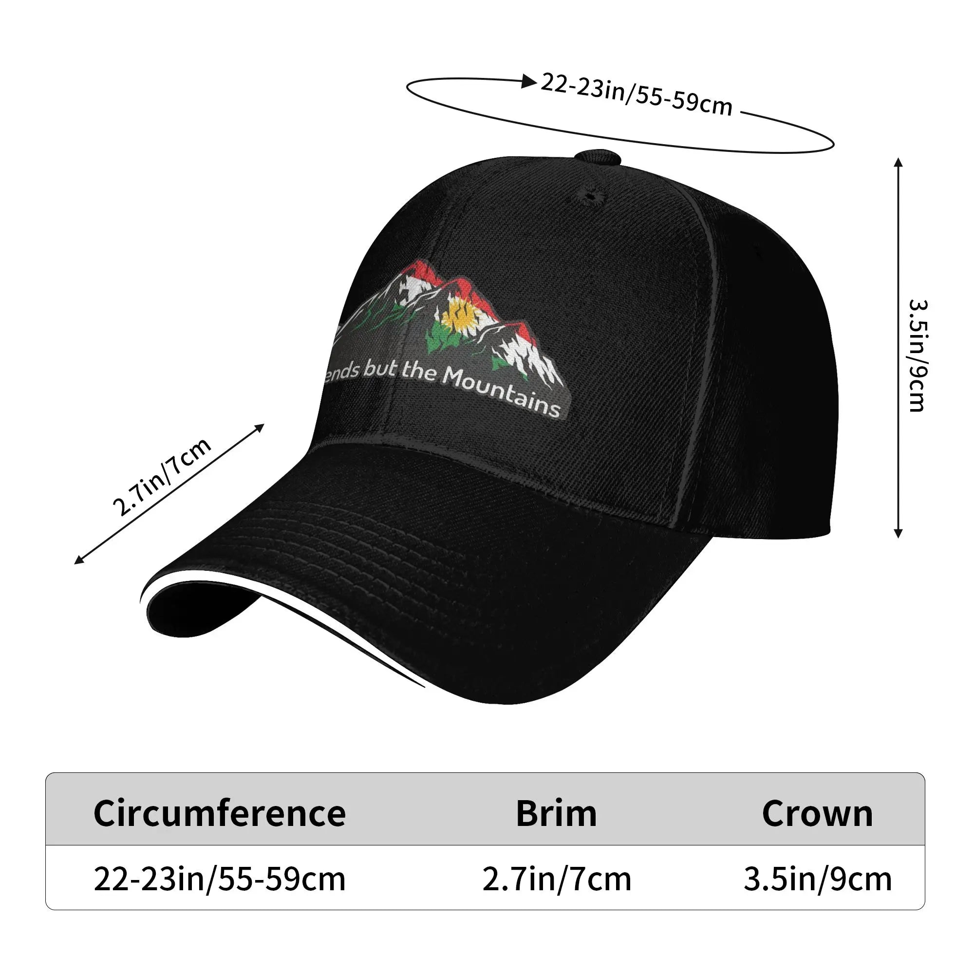 Kurdistan Baseball Cap No Friends but the Mountains