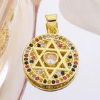 Gold Plated Handmade Colorful Star Of David Charms