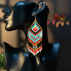 Bohemian Style Geometric Tassel Earrings Tribal Style