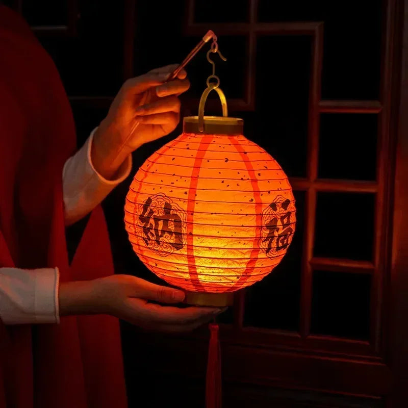 Chinese lamp LED Glowing classical red paper lantern