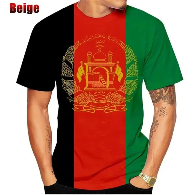 3D Print Afghanistan Flag T-Shirt