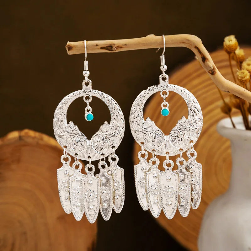 Ethnic Tibetan Silver Color Earrings