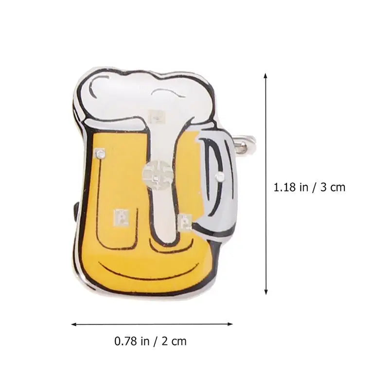 10pcs LED Brooches Pin Beer Mug Oktoberfest Pin