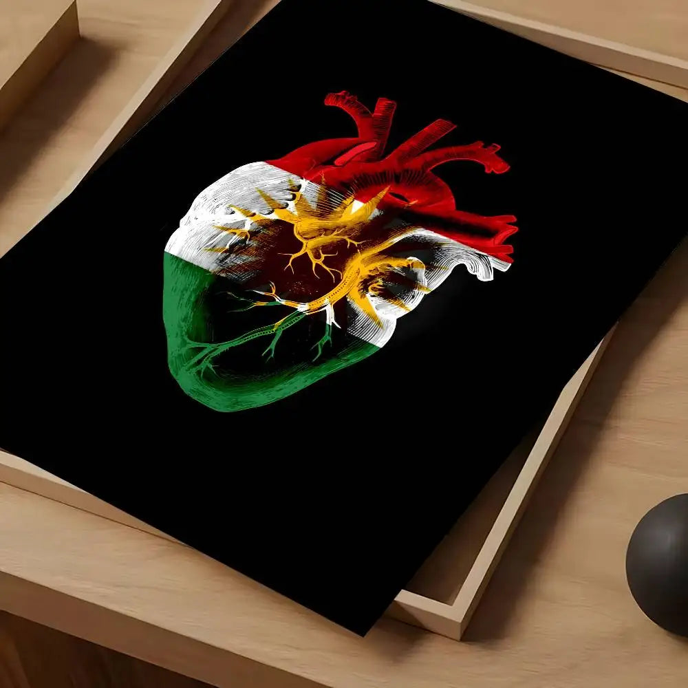 Vintage Waterproof Kurdistan Flag Poster