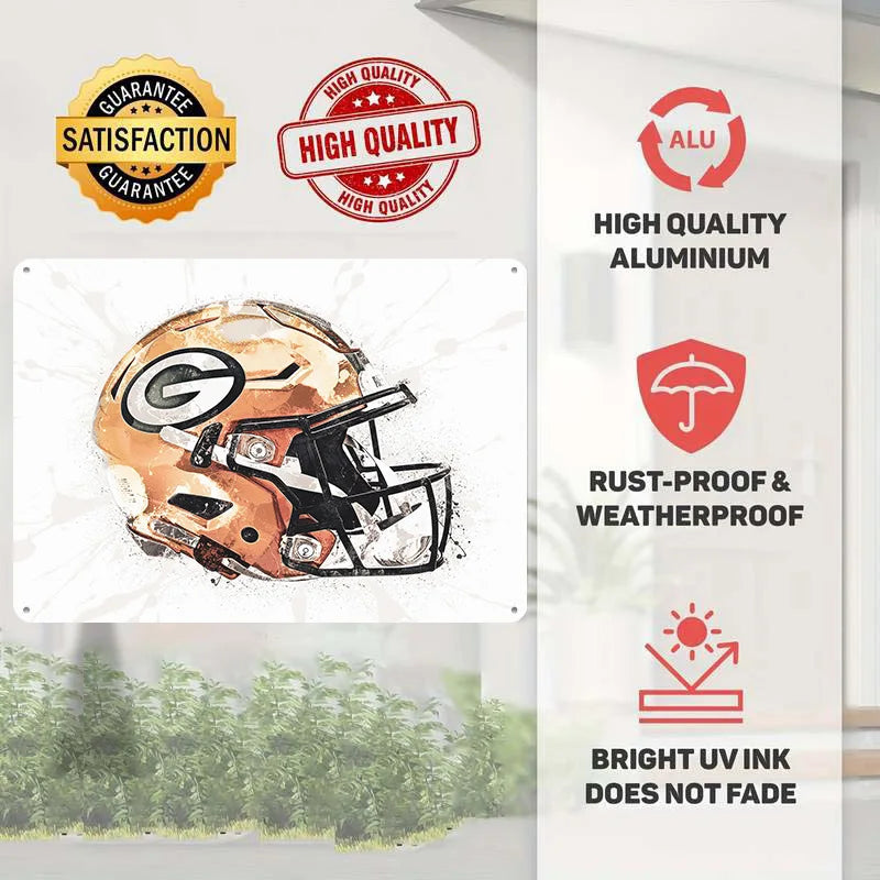 Green Bay Packers Helmet Personalized 3D Textured Metal Poster