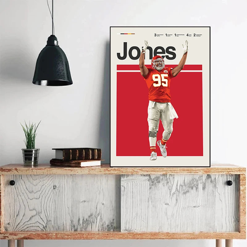 Classic American Football Star Athletes Highlights Achievements Posters