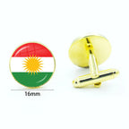 Kurdistan Flag Glass Pendant Keychain Jewelry Charm Bag Souvenir Key Ring