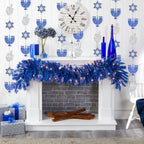 Hanukkah Decorations, Blue Glitter Hanging Banner Hanukkah Party