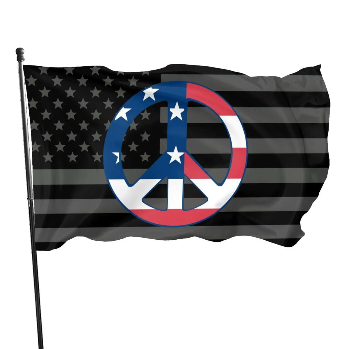 Hippie Peace Sign Flag Love and Peace