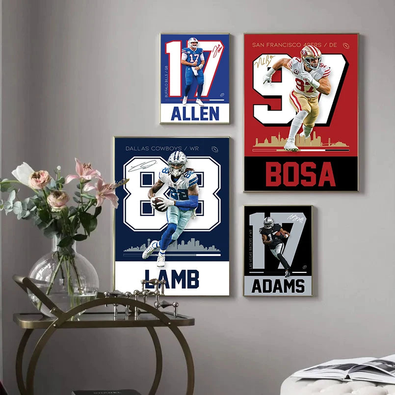 Famous Sports American Football Poster  NFL stars