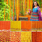 Artificial Marigold Flowers Day of The Dead, and Diwali Home Decor