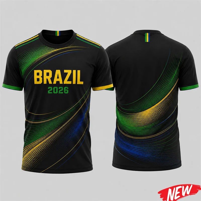 Brazil Graphic Men's T-Shirt Quick-Dry