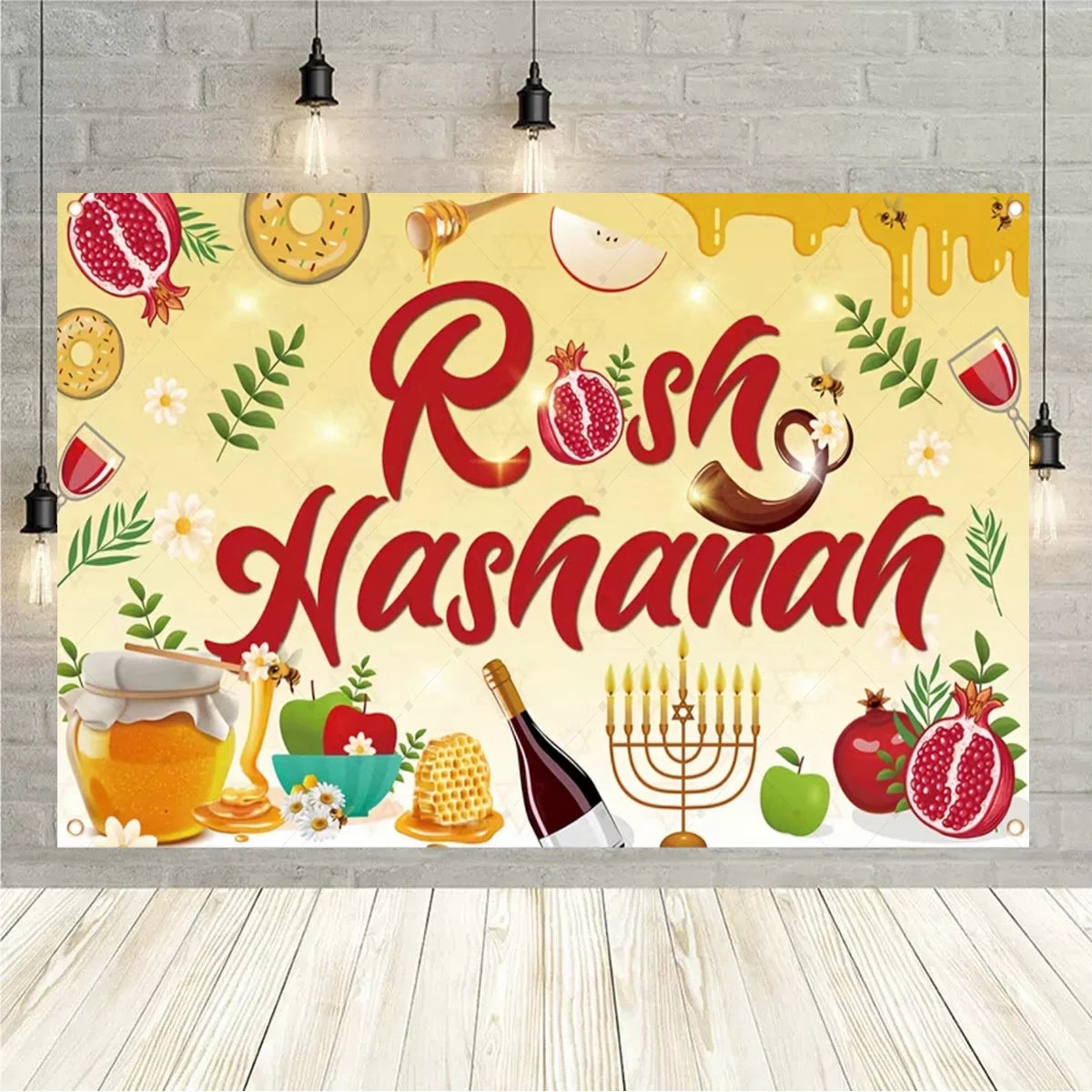Happy Rosh Hashanah Backdrop Jewish New Year
